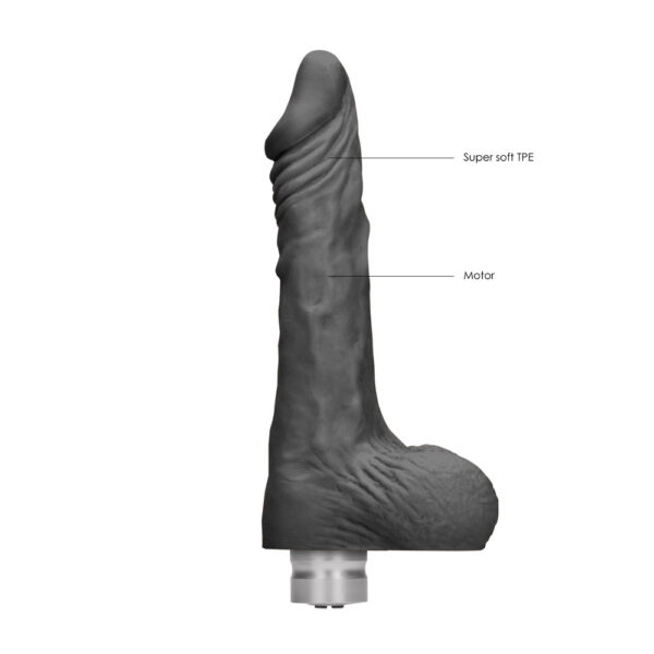 Black Realistic Vibrating Dildo With Balls