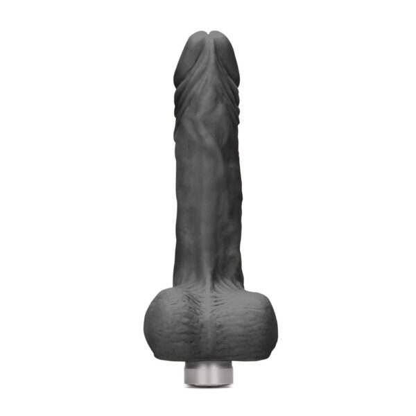 Black Realistic Vibrating Dildo With Balls