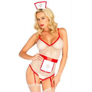 Leg Avenue Nurse Fishnet Costume UK 8 to 14