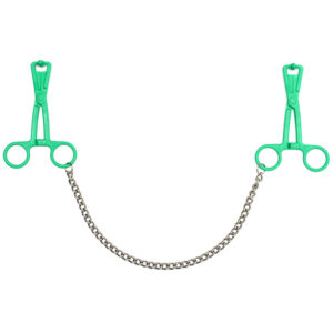 Green Scissor Nipple Clamps With Metal Chain