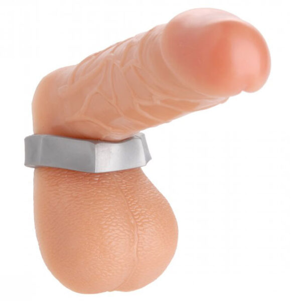 Silver Hex Heavy Duty Cock Ring and Ball Stretcher - Image 3